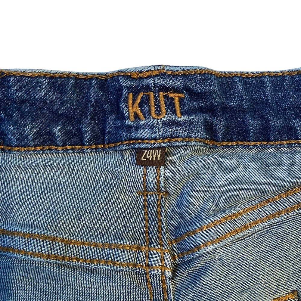 KUT FROM THE KLOTH Crop Straight Leg Raw Hem Stretch Jeans Size 24W - Picture 6 of 11